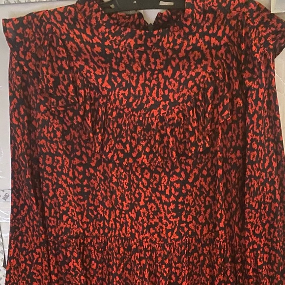 ZARA WOMAN
PREMIUM DENIM COLLECTION ANIMAL PRT RUFFLED RED & BLK MINI DRESS, M - Picture 9 of 10